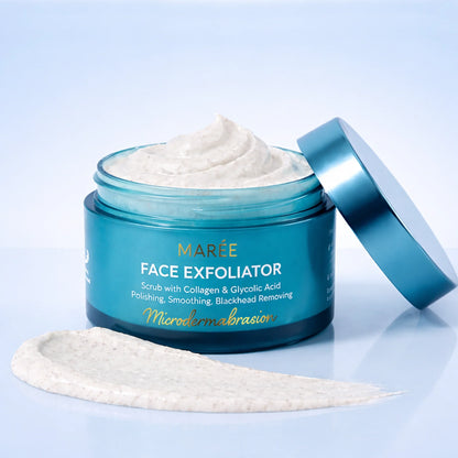 Face polishing scrub and exfoliator with marine collagen