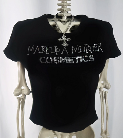 Makeup A Murder Signature Rhinestone Low Crop Top by Makeup A Murder, INC
