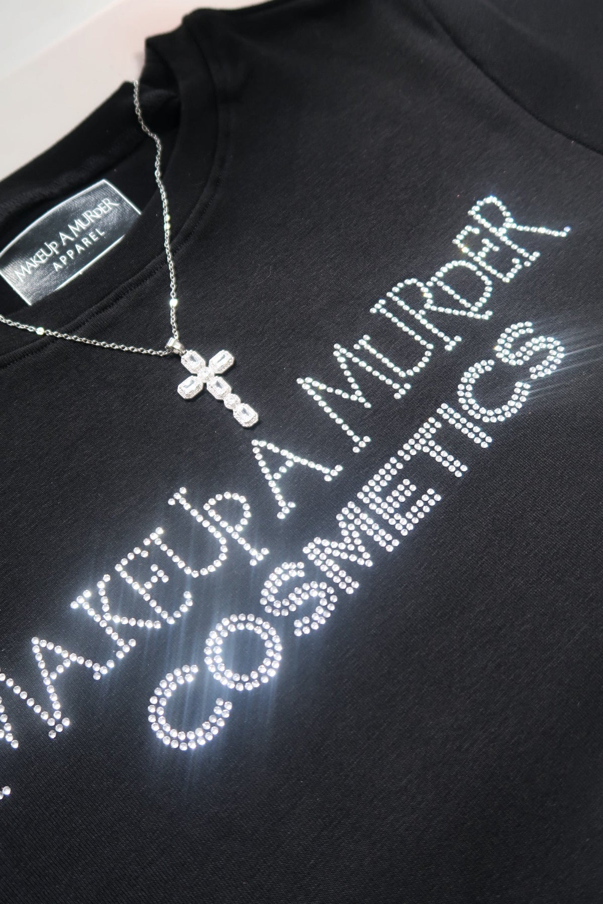 Makeup A Murder Signature Rhinestone Low Crop Top by Makeup A Murder, INC