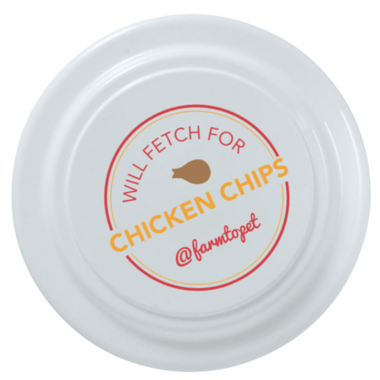 Will Fetch for Chicken Chips Dog Frisbee | Fun Toy for Dogs and Humans by Farm To Pet