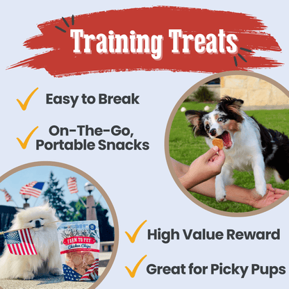 Americana Chicken Chips for Dogs | Celebrate with USA-made Dog Treats by Farm To Pet