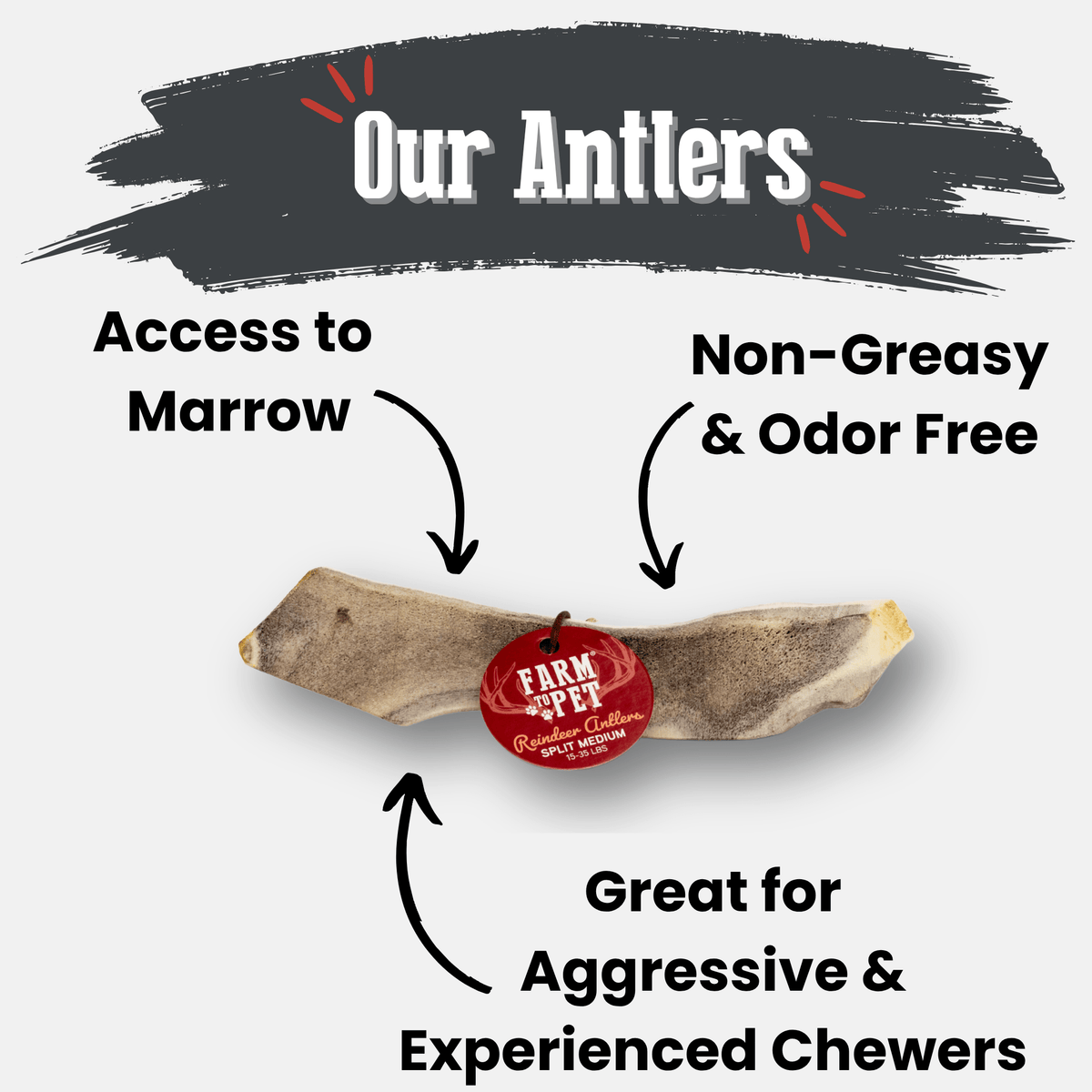 Reindeer Antler Dog Chews | Organic Chews for Dogs by Farm To Pet