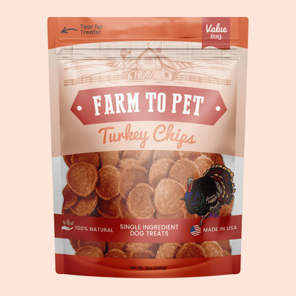 Turkey Chips for Dogs | All-Natural Single-Ingredient Healthy Dog Treats by Farm To Pet