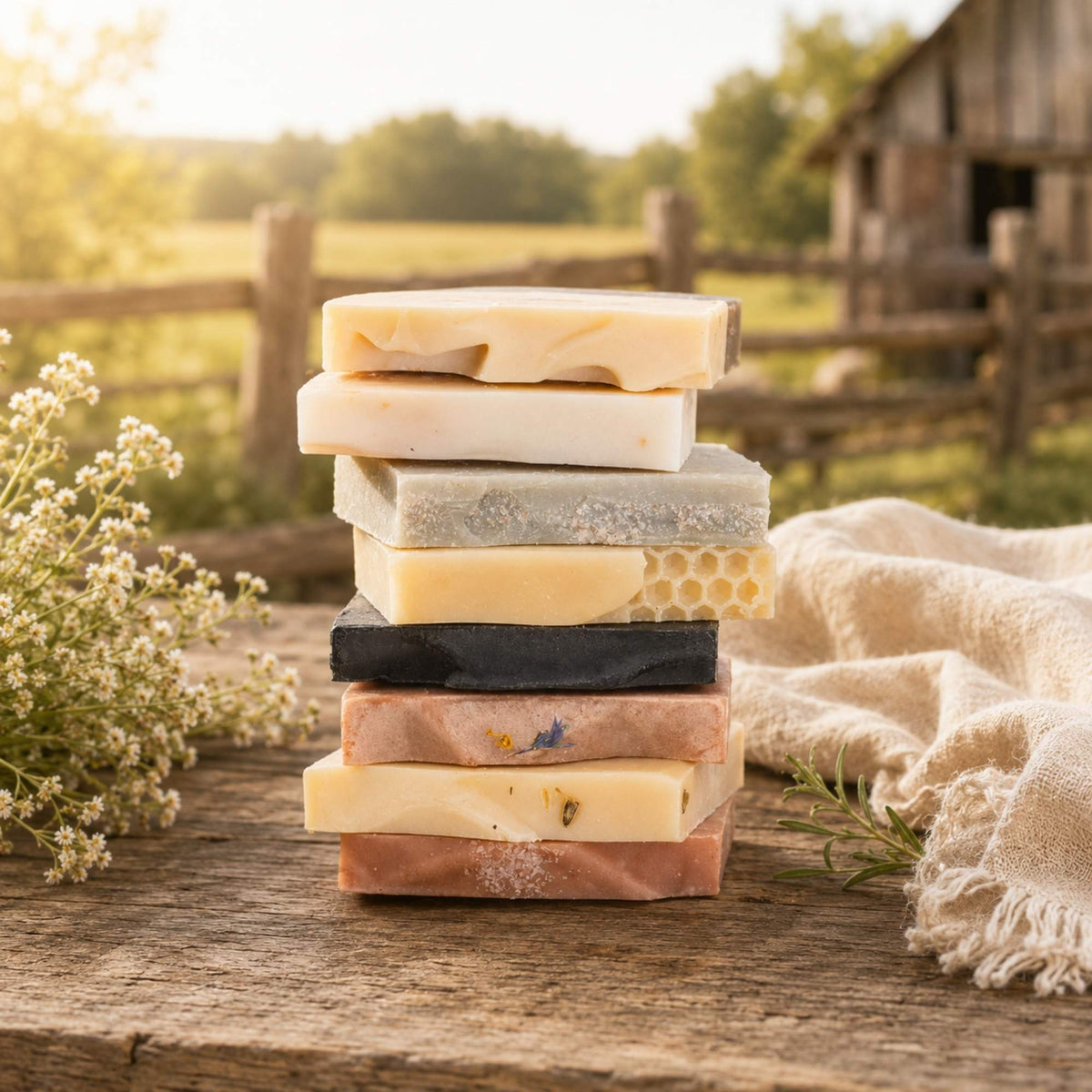 Farmhouse Artisan Goat Milk & Tallow Soap Sampler by Pretty farm girl