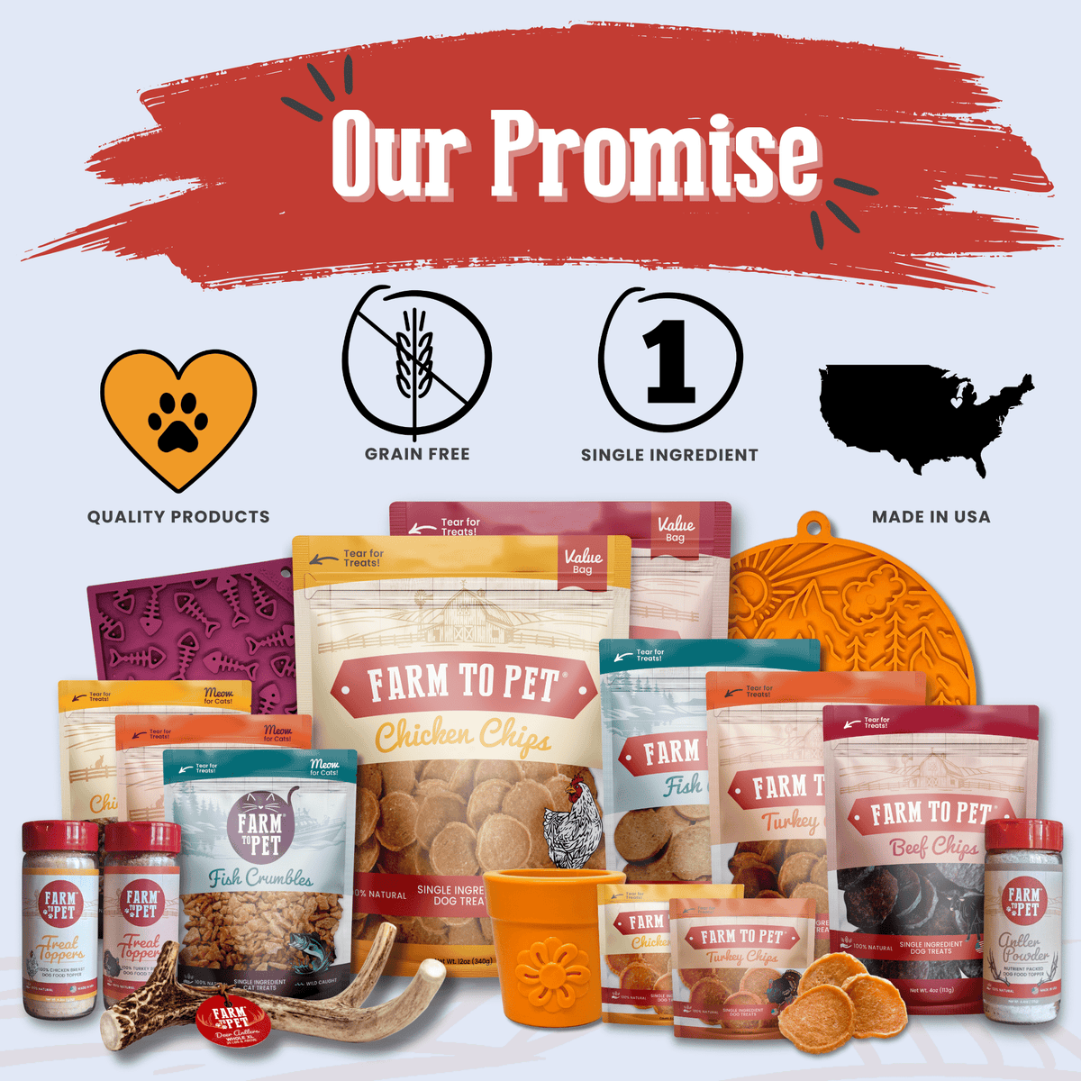 Americana Chicken Chips for Dogs | Celebrate with USA-made Dog Treats by Farm To Pet