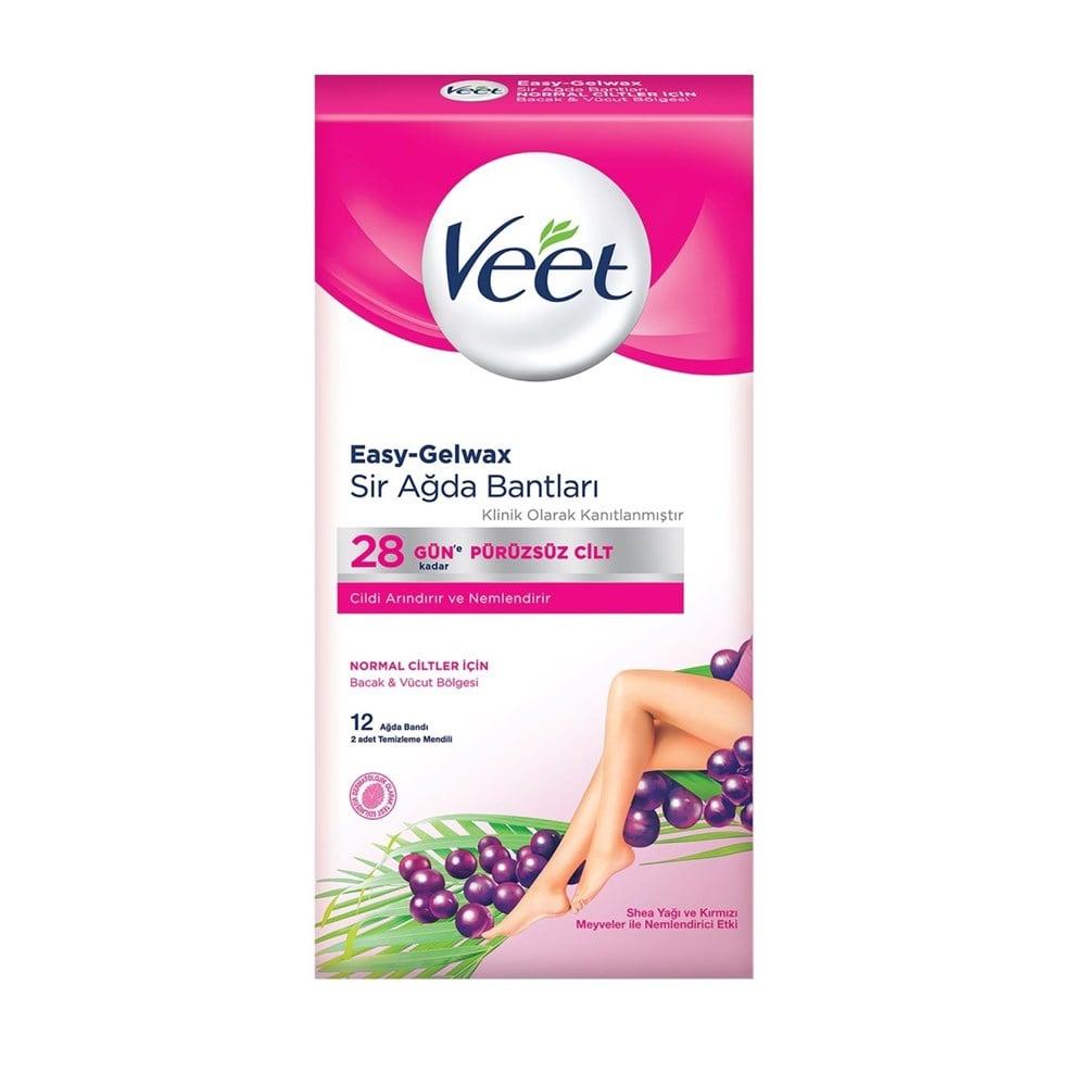 Veet Wax Strips for Normal Skin - 12 Count, Smooth Skin for Up to 28 Days by Beauty Care Bag