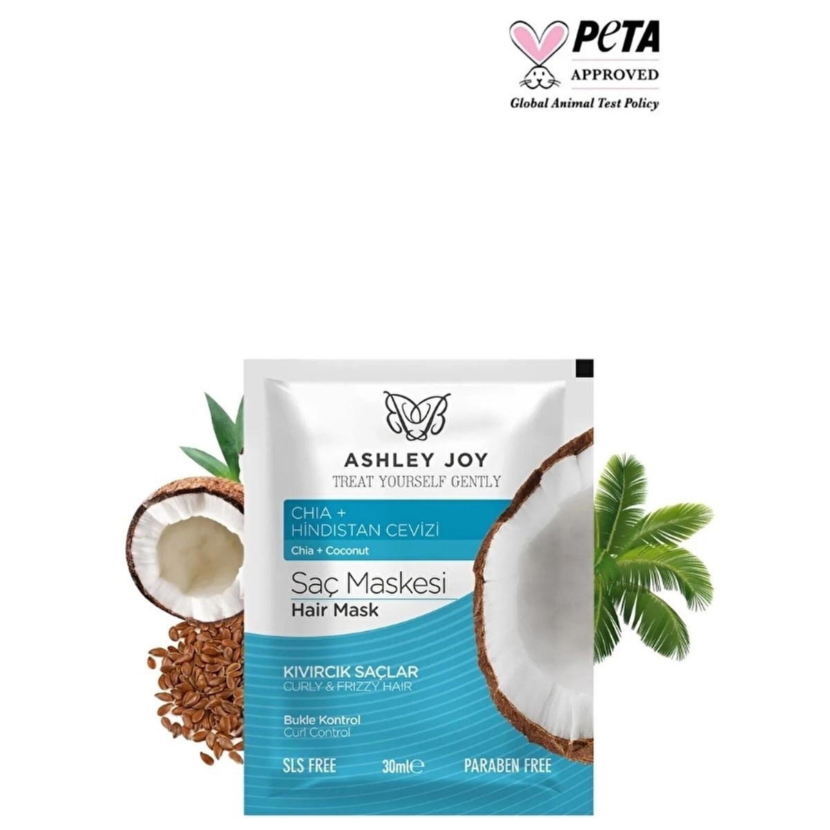 Ashley Joy Curl Control Hair Mask: Define Curls, Reduce Frizz & Repair with Chia & Flax Seed - Moisturizing Natural Hair Mask by Beauty Care Bag