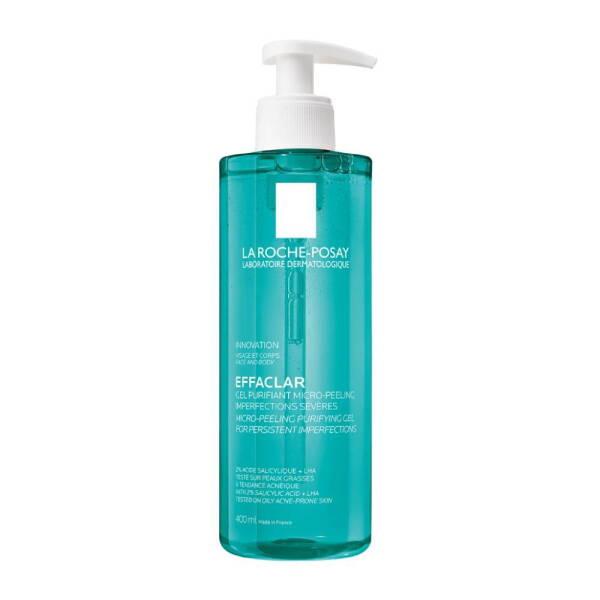 La Roche-Posay Effaclar Micro-Peeling Facial Cleanser - 400ml - Acne Treatment, Gentle Exfoliation for Smoother Skin by Beauty Care Bag