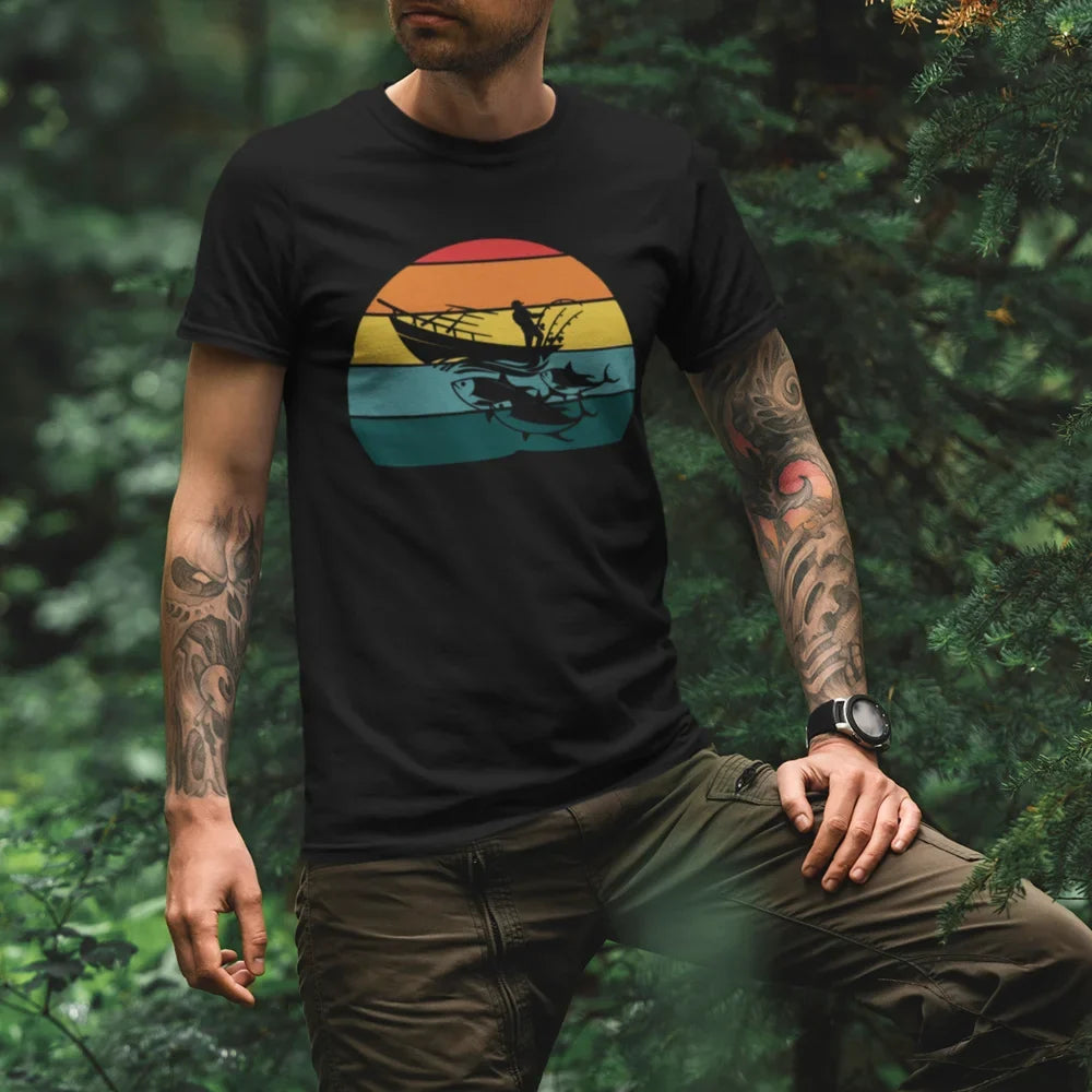 Fishing Boat Man T-Shirt by Outdoorzees