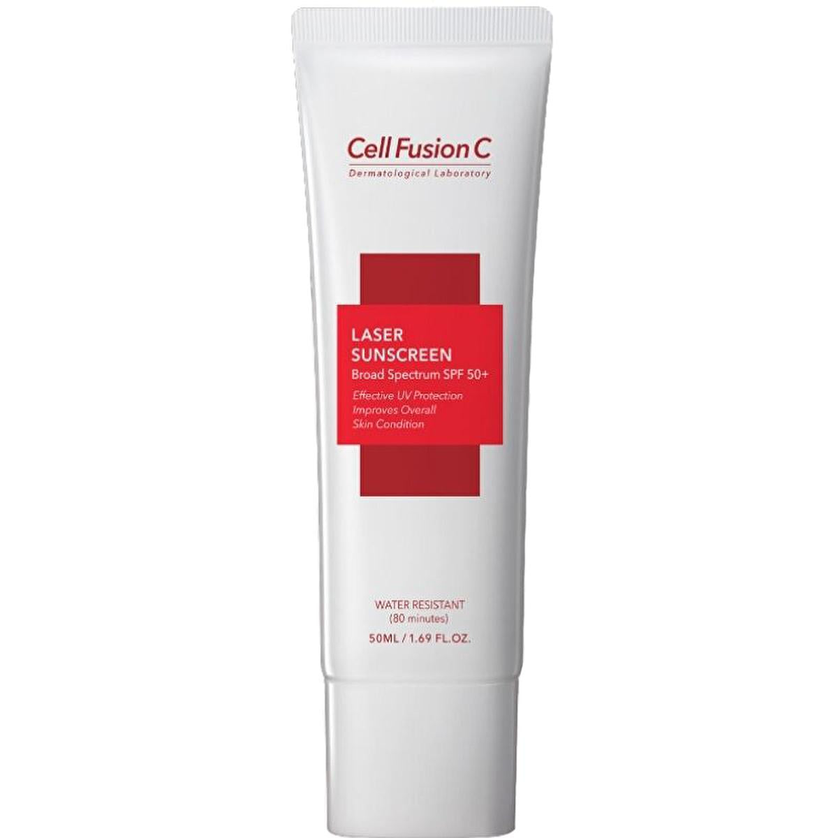 Cell Fusion C: Laser Sunscreen SPF50+ - Korean Sunscreen for Sensitive Skin, Anti-Aging, Pollution Protection & Collagen Boost (1.69 fl oz) by Beauty Care Bag