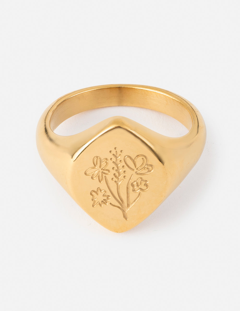 Floral Signet Ring by Elevated Faith