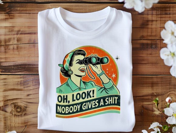 Funny Retro Woman unisex bamboo graphic T-shirt – view 4