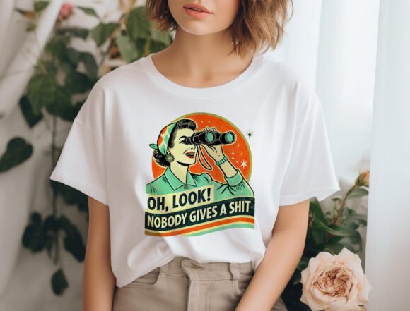 Funny Retro Woman unisex bamboo graphic T-shirt – view 2
