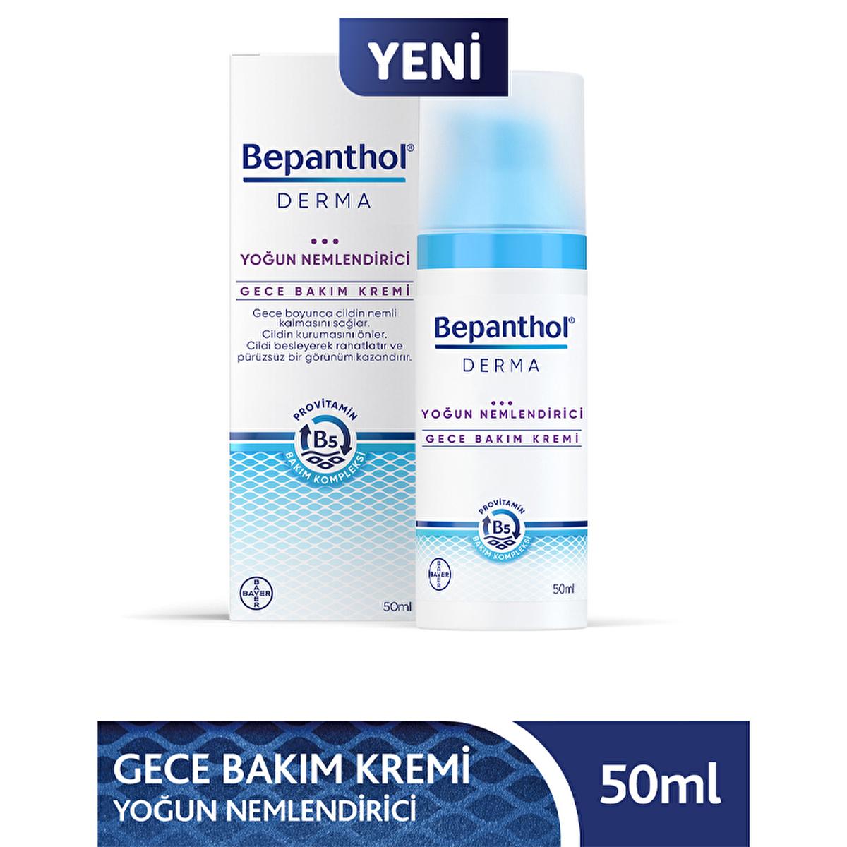Bepanthol Derma Intense Moisturizing Night Face Cream - Repair & Soothe Dry Skin Overnight with Natural Oils for Facial Dryness Relief by Beauty Care Bag