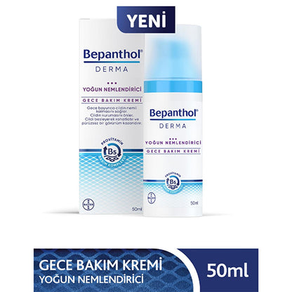 Bepanthol Derma Intense Moisturizing Night Face Cream - Repair & Soothe Dry Skin Overnight with Natural Oils for Facial Dryness Relief by Beauty Care Bag