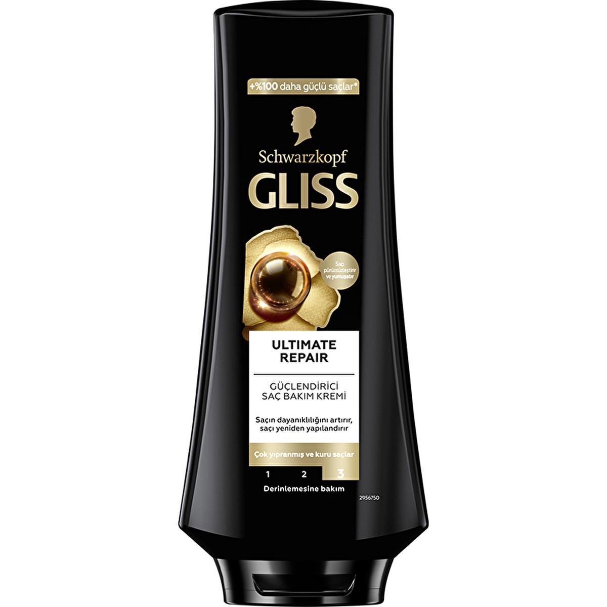 Gliss Ultimate Repair Conditioner: Deeply Repairs Damaged Hair, Strengthens & Restores Shine, Keratin & Black Pearl, 12.17 fl oz by Beauty Care Bag