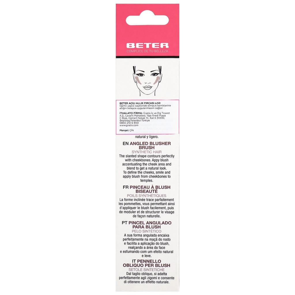 Beter Angled Blush Brush No. 50 for Precision Sculpting by Beauty Care Bag