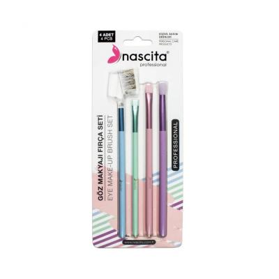 Nascita Makeup Brush Set - 4 Piece Eye Makeup Brushes for Precise Application by Beauty Care Bag