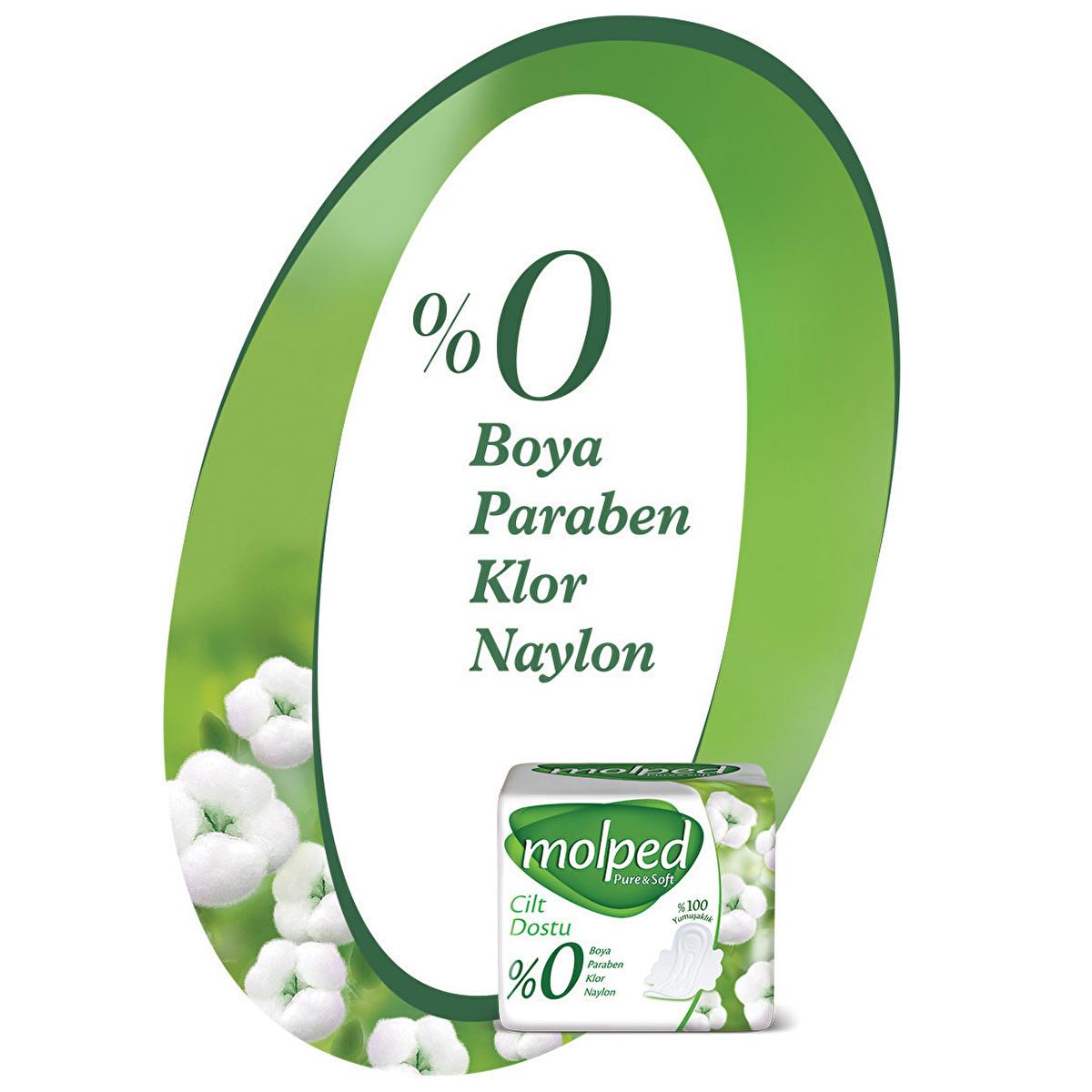 Molped Pure & Soft Organic Cotton Pads: Hypoallergenic, Chlorine & Paraben Free Sanitary Napkins for Sensitive Skin - 7 Count by Beauty Care Bag