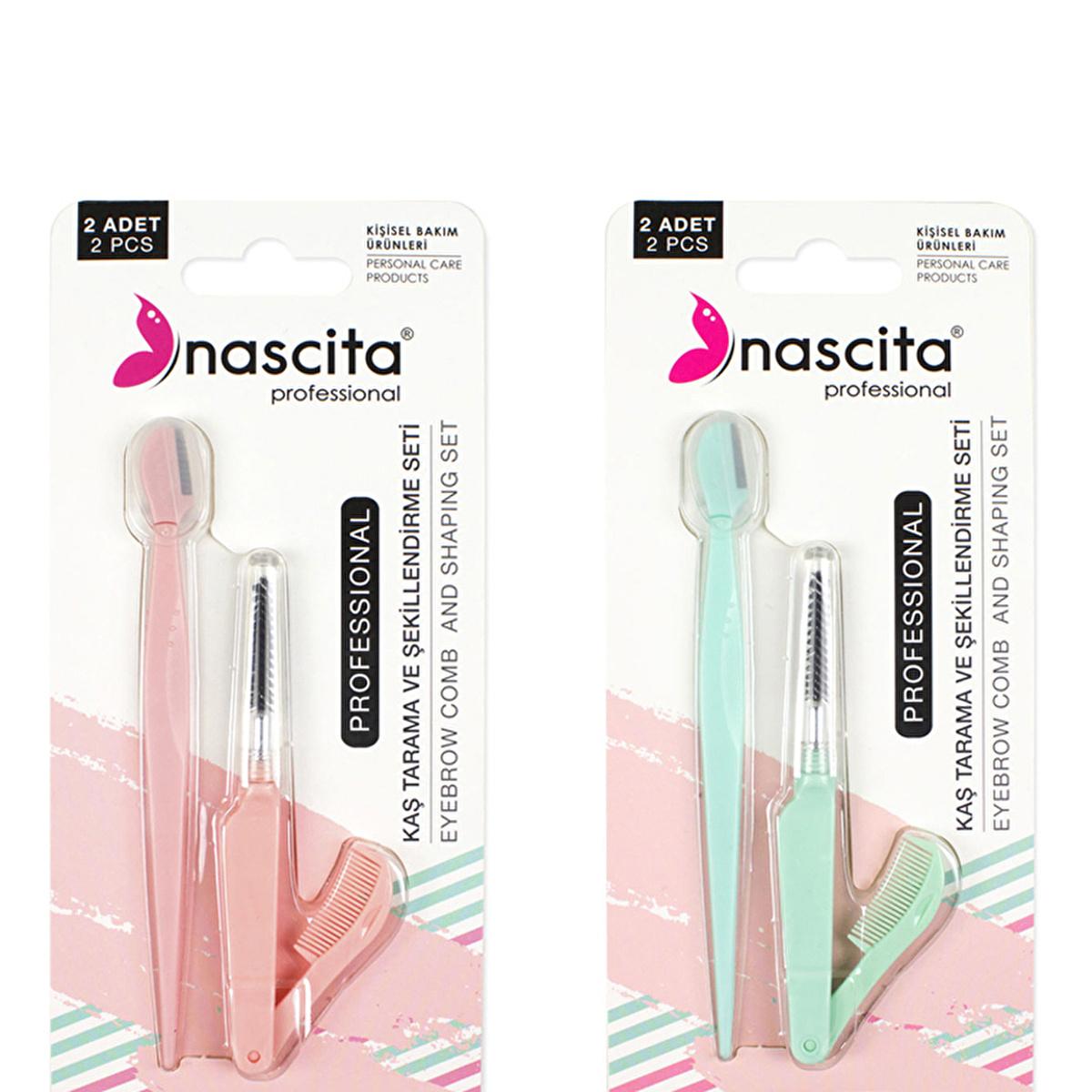 Nascita Eyebrow and Eyelash Grooming Set - Portable Beauty Kit with Mascara Brush and Eyebrow Razor by Beauty Care Bag