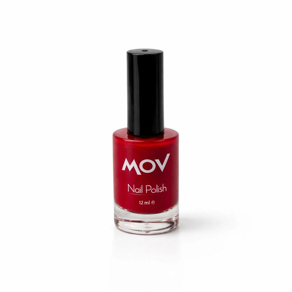 Mov Nail Polish No. 08 Glossy Classic Red for Vibrant Nails by Beauty Care Bag