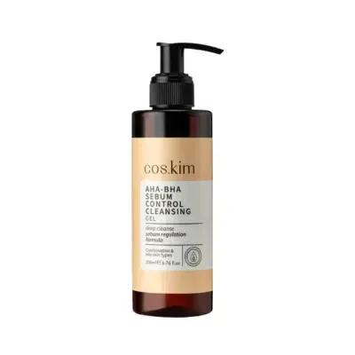 Coskim AHA-BHA Cleansing Gel - Sebum Control Face Wash for Oily & Acne Prone Skin - Vegan, Pore Minimizing, Paraben & SLS Free by Beauty Care Bag