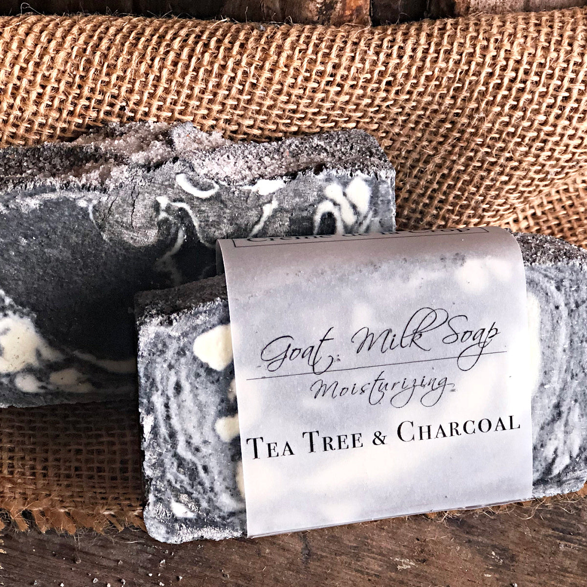 Goats Milk Soap - Tea Tree & Charcoal (Exfoliating) by Creme de la Crop