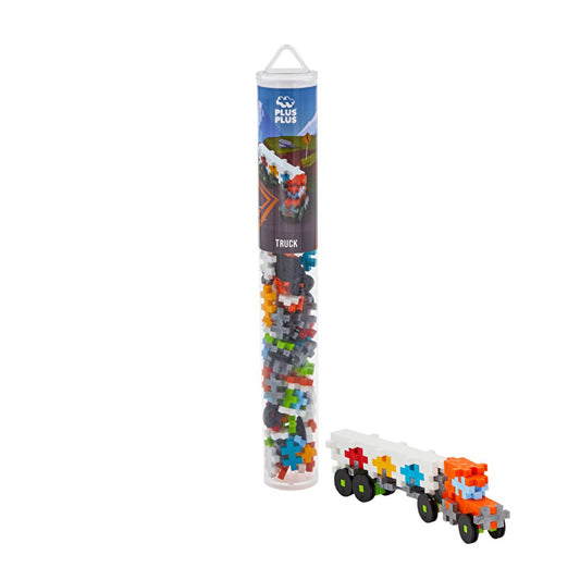 Plus-Plus Construction Toy, 100 Piece Tube - Danish Made Educational Building Blocks for Kids by Beauty Care Bag