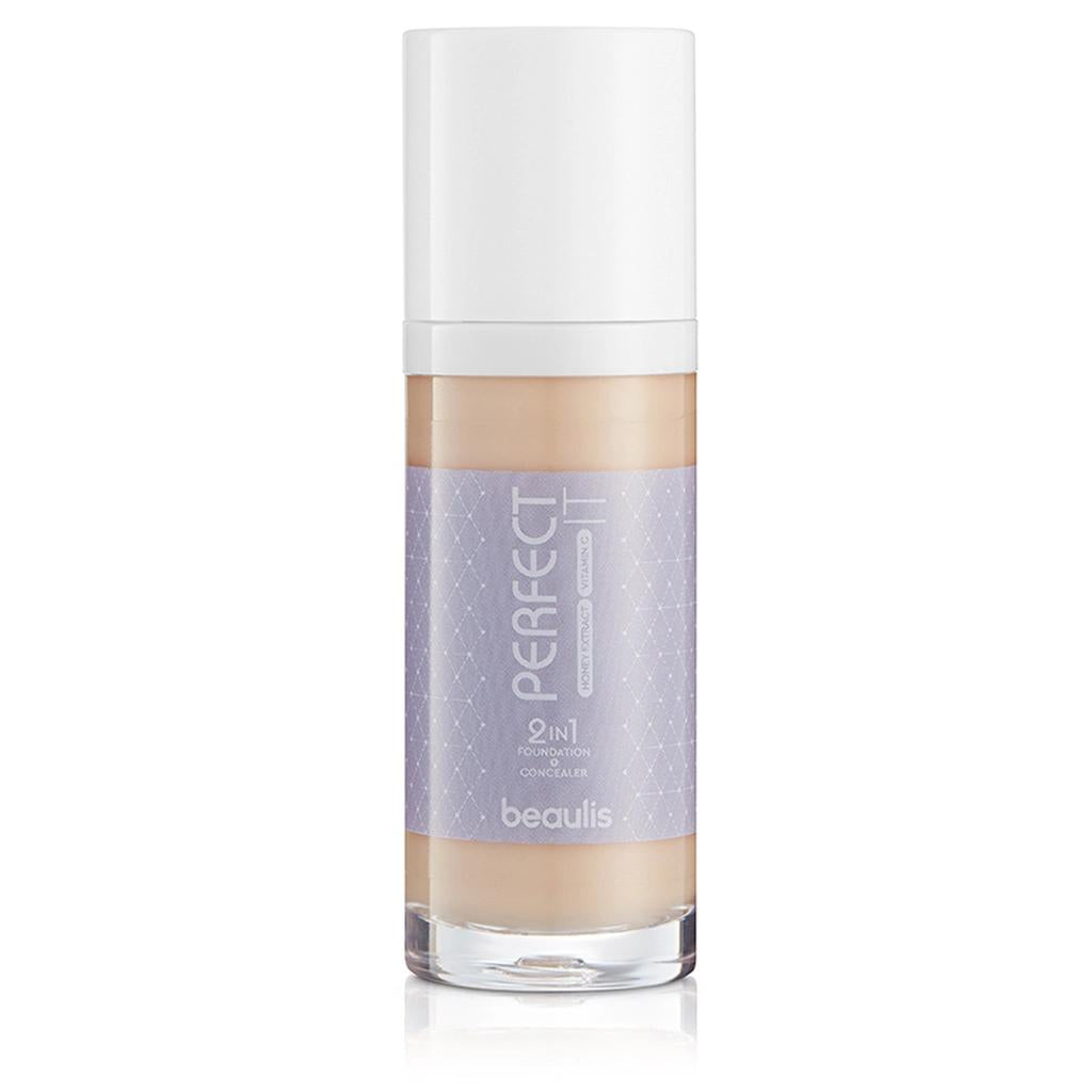 Beaulis Perfect It 2-in-1 Foundation & Concealer 134 Sand by Beauty Care Bag