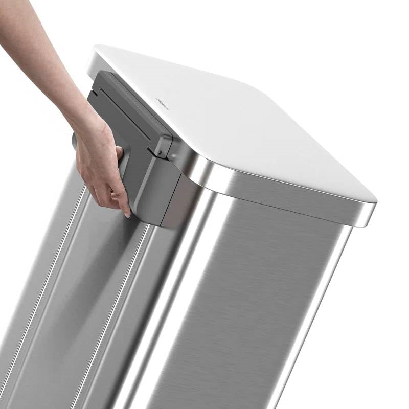 20-gallon stainless steel kitchen trash can with step-on lid by HomePacific, view 3