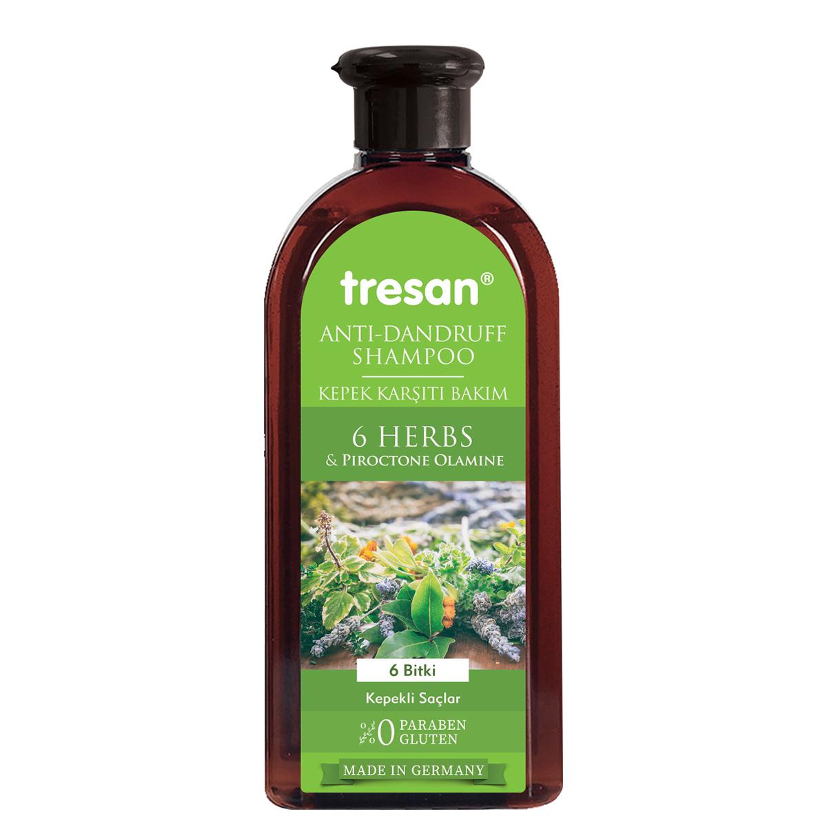 Tresan Anti-Dandruff Shampoo: 6 Plant Extracts & Piroctone Olamine - Balances Scalp Oil, Adds Shine (10.14 fl oz) by Beauty Care Bag