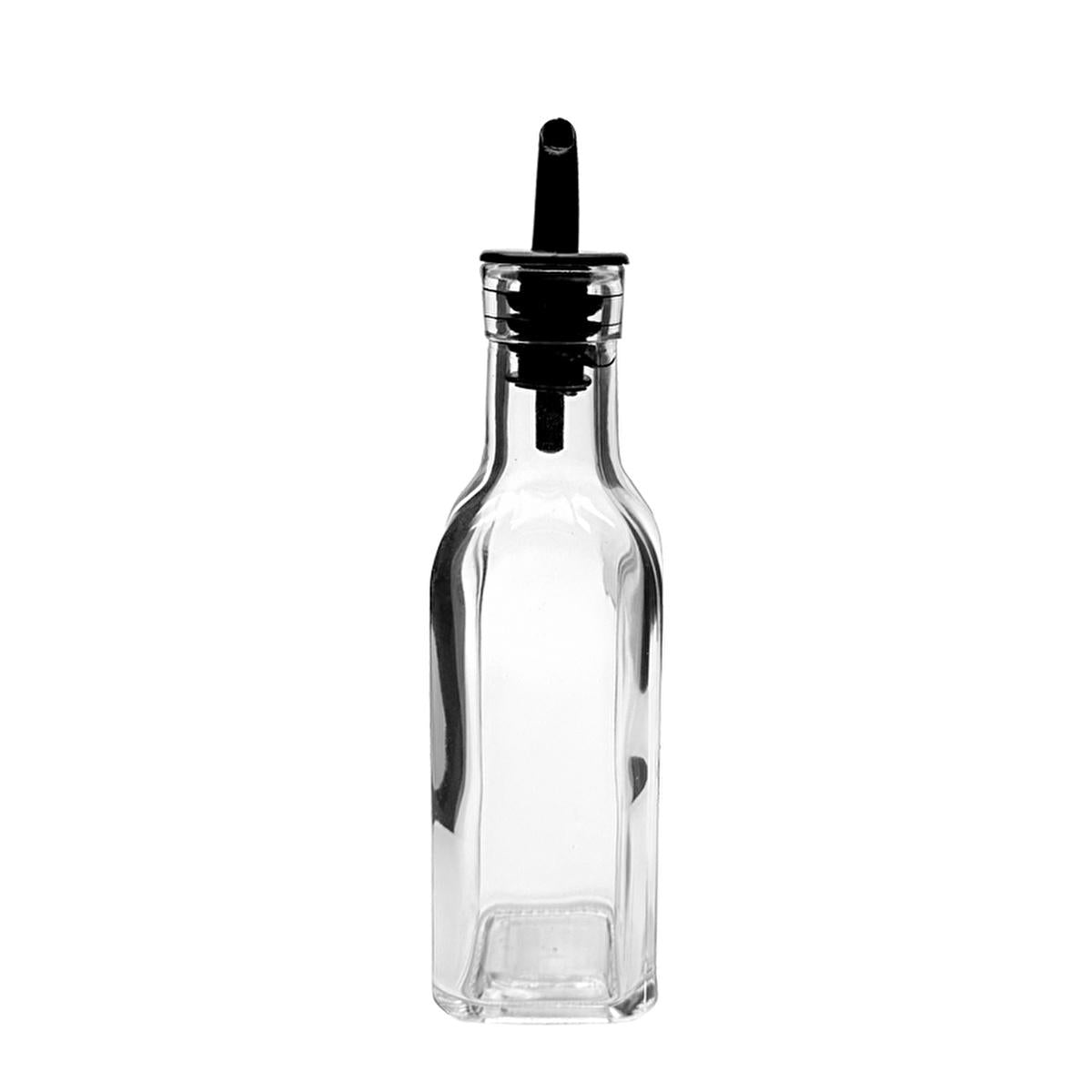 Luna Cucina Glass Oil and Vinegar Cruet Set with Silicone Pourer Tip - 200ml Elegant Kitchen Condiment Dispenser by Beauty Care Bag