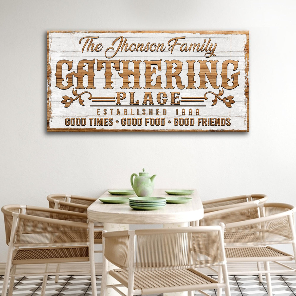 Gathering Place Personalized Sign II by Tailored Canvases