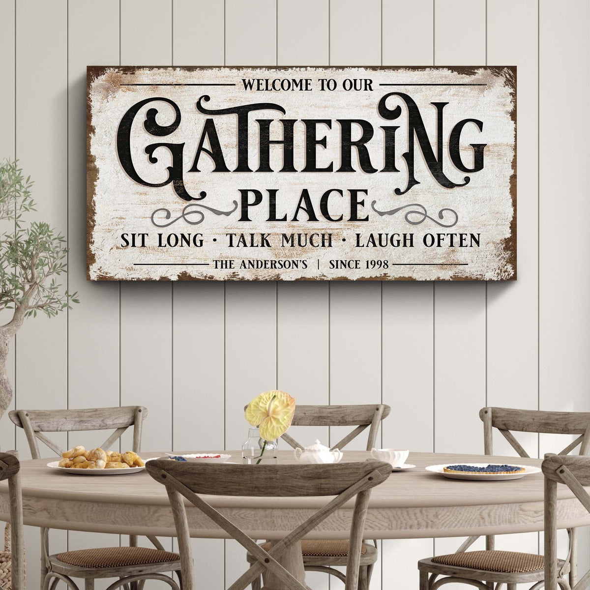 Gathering Place Personalized Sign by Tailored Canvases