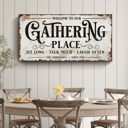 Gathering Place Personalized Sign by Tailored Canvases