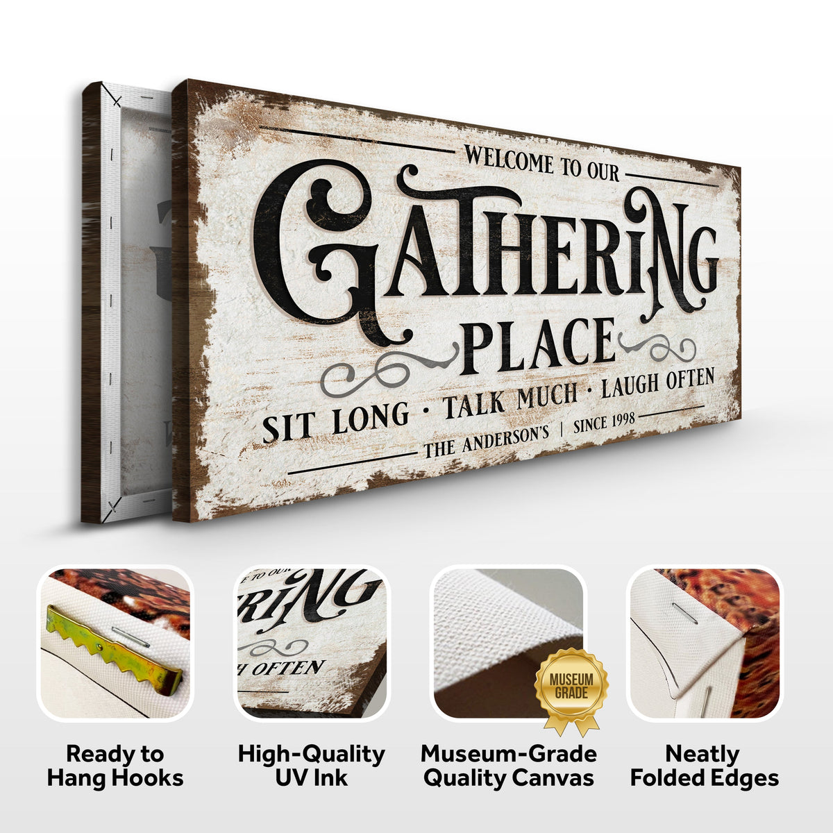 Gathering Place Personalized Sign by Tailored Canvases
