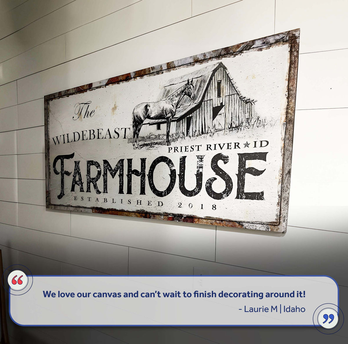 Rustic Horse Farmhouse Sign by Tailored Canvases