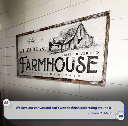 Rustic Horse Farmhouse Sign by Tailored Canvases