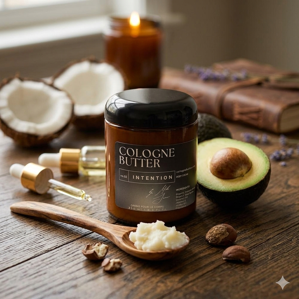 INTENTION – Luxury Fragrance Body Butter | Oud, Rose & Vanilla Cologne Scent Moisturizing Skin Butter | Cologne Butter by CB