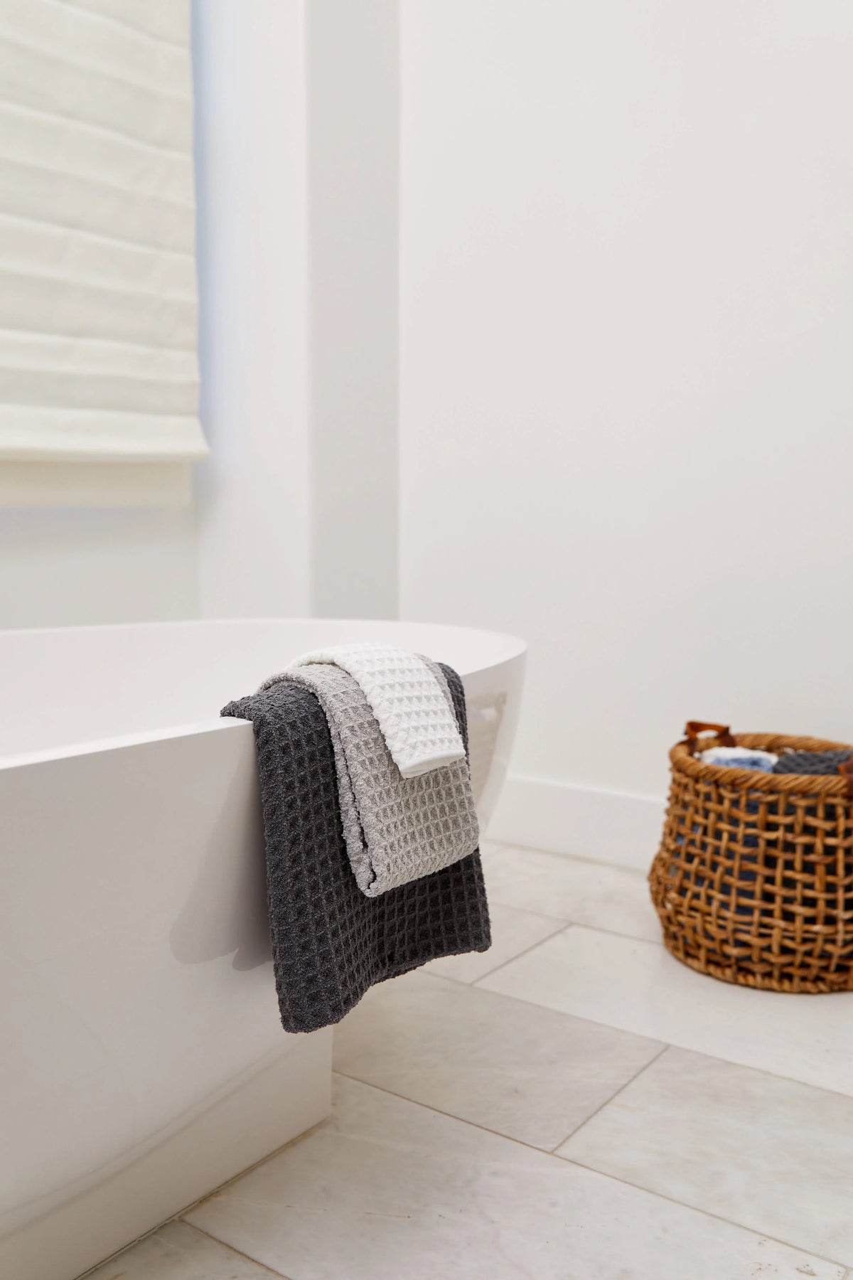 Cloud Waffle Geometry Bath Towel & Washcloth by Rust & Cinder