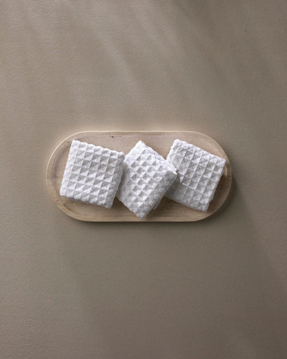 Cloud Waffle Geometry Bath Towel & Washcloth by Rust & Cinder