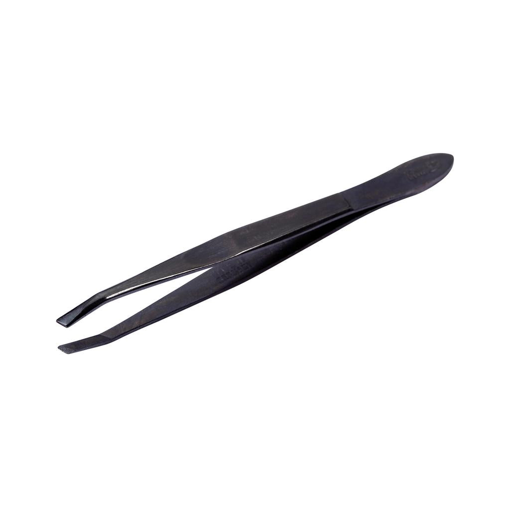 Solingen Slanted Tip Tweezers in Matte Black (1 pc) by Beauty Care Bag