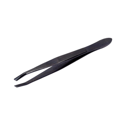 Solingen Slanted Tip Tweezers in Matte Black (1 pc) by Beauty Care Bag