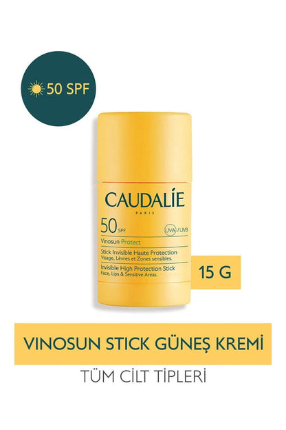 Caudalie Vinosun Protect SPF 50 Sunscreen Stick: Invisible, Vegan & Fragrance-Free High Protection for Face, Lips & Sensitive Skin by Beauty Care Bag