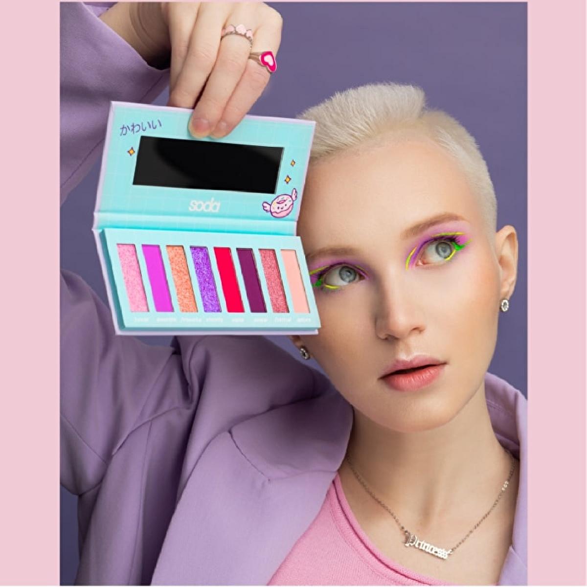 Soda Far Kawaii Eyeshadow Palette: Unleash Vibrant Manga Eyes with Highly Pigmented, Easy-to-Blend Colors by Beauty Care Bag