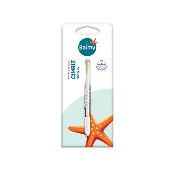 Balmy Wide Tip Eyelash Tweezers - Gold Plated for Fast & Precise Hair Removal, Eyebrow Shaping - Beauty Tweezers by Beauty Care Bag