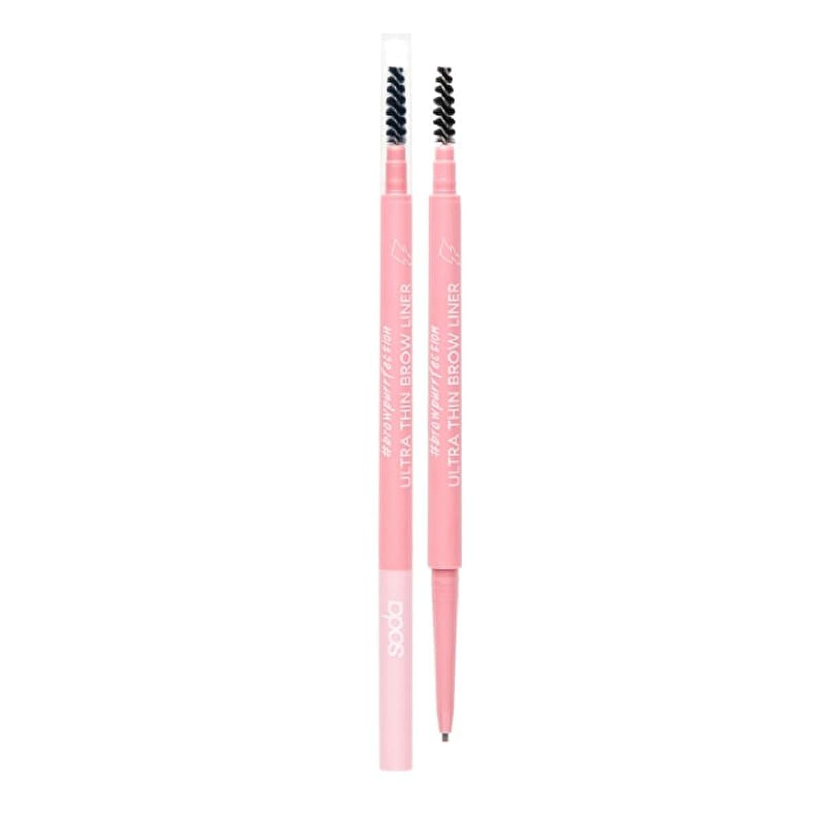 Soda Ultra Thin Brow Liner - Precise Eyebrow Definition, Long-Lasting Formula, Natural Colors by Beauty Care Bag