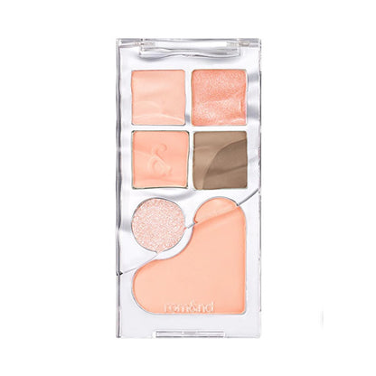 rom&nd Bare Layer Palette 01 Apricot Mood: Korean Eye & Cheek Palette for Matte & Shimmer Looks - Highly Pigmented, Multi-Use Makeup by Beauty Care Bag