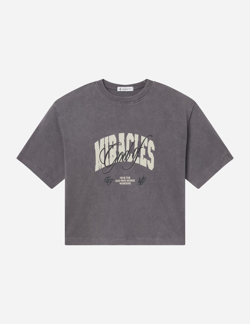 God of Miracles Cropped Women's Tee by Elevated Faith