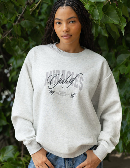 God of Miracles Unisex Crewneck by Elevated Faith